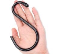Anteabee 12 Pack Heavy Duty S Hooks, Large S Hooks, Rubber Coated S Hook Hanger, 14CM Black S Shaped Hook for Hanging Plants, Banana, Clothes, Bags,Towels, Kitchen Utensil
