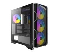 Antec AX1000 ARGB, Black, Mid-Tower, Tempered Glass, 4 x 120mm ARGB Fans, USB 3.