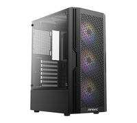 Antec AX20, Black, Mid-Tower w/ Tempered Glass Window, 3x 120mm RGB Fans, ATX/Mi