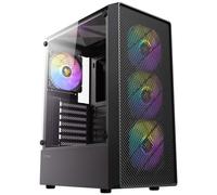 Antec AX26 RGB Elite Mid-Tower Gaming PC Case, 4x120mm RGB Fans Glass Side Panel