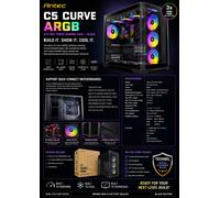Antec C5 Curve ARGB ATX Mid Tower Gaming Case - Black - 3 ARGB Fans