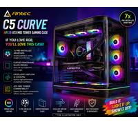 ️ Antec C5 Curve ARGB ATX Mid Tower Gaming PC Case - Black | 7x Pre-Installed
