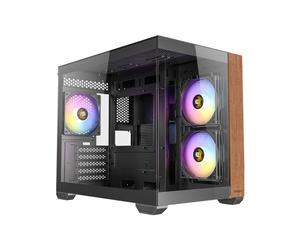 Antec CX600M Wood Gaming Case Glass Side Front Micro-ATX - Black - Wood