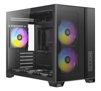 Antec FLUX M Gaming Case Micro ATX Mesh Wood Front - Black - ARGB Fans