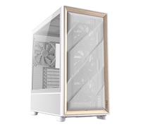Antec Flux Wood White, 5 x PWM Fans Included, High-Airflow Front Panel with Birch Wood, Type-C, 420mm Radiator & Back Connect Motherboard Support, Up to 9 Fans Simultaneously, Mid-Tower E-ATX PC Case