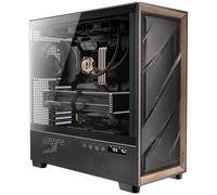 Antec Flux Pro, 6 PWM fans included, high airflow front panel with walnut wood, iShift PSU 90° support, USB 3.0 x 2, Type-C, 420mm radiator mount, display