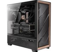 Antec Flux PRO Full Tower PC Case with Tempered Glass, Black/Wood, 6 Pre-Installed Fans, USB Type-C, E-ATX/ATX/mATX/mITX Compatibility