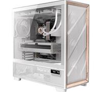 Antec Flux PRO Full Tower PC Case with Tempered Glass, White/Wood, 6 Pre-Installed Fans, USB Type-C, E-ATX/ATX/mATX/mITX Compatibility