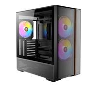 Antec Flux Rear, Black / Wood, Mid Tower w/ Tempered Glass, 3x ARGB 140mm / 2x 1