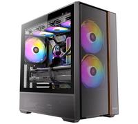 Antec FLUX Rear Gaming Case ATX Mesh Wood Front - Black - ARGB Fans