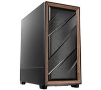 Antec Flux SE Full Tower PC Case with Solid Side Panel, Black/Wood, 5x Pre-Installed Fans, USB Type-C, E-ATX/ATX/mATX/mITX Compatibility