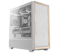 Antec Flux Wood White, 5 x PWM Fans Included, High-Airflow Front Panel with Birch Wood, Type-C, 420mm Radiator & Back Connect Motherboard Support, Up to 9 Fans Simultaneously, Mid-Tower E-ATX PC Case