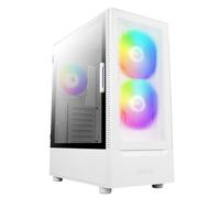 Antec NX410 Mid Tower 1 x USB 3.0 / 2 x USB 2.0 Tempered Glass Side Window Panel White Case with Addressable RGB LED Fans