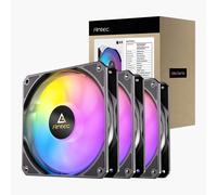 Antec P12 ARGB PWM 120mm Fan Black 3-pack, 4-Pin, 9-Blade Design, Vibration Pads