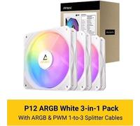 Antec P12 ARGB 120mm PWM Case Fan White 3PK