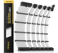 Antec Power Supply Sleeved Cable /24pin ATX /4+4pin EPS /8-pin PCI-E /6pin PCI-E PSU Extension Cable Kit 30cm Length with Combs, White (11.8inch/30cm)