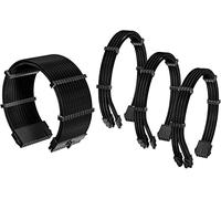 Antec Power Supply Sleeved Cable Custom Mod /24pin ATX /4+4pin EPS /6+2pin PCI-E PSU Extension Cable Kit 30cm Length Soft Nylon Braided with Combs, Black(11.8inch/30cm)