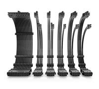 Antec Power Supply Sleeved Cable, PSU Extension Cable Kit / 1x24pin ATX / 2x8pin (4+4) EPS / 3x8pin (6+2) PCI-E, 30cm Length with Combs, Dual EPS Black