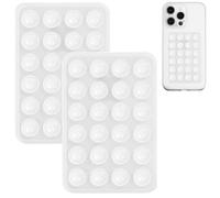 Anteel 2 Pack Silicone Suction Phone Case Mount, Non Slip Sticky Phone Grip for Cellphone, Silicon Adhesive Suction Cup Mount, Strong Grip Holder for Selfies and Videos (Translucent)