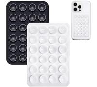 Anteel 2 Pack Silicone Suction Phone Case Mount, Non Slip Sticky Phone Grip for Cellphone, Silicon Adhesive Suction Cup Phone Mount, Strong Grip Holder for Selfies & Videos (Black&White)