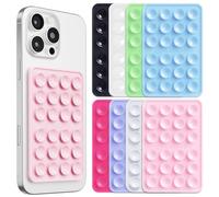 Anteel 8 Pack Silicone Suction Phone Case Adhesive Mount, Enhanced Suction Power and Upgraded Thickened Sticky Phone Grip, Durable, Hands-Free Sticky Phone Holder, 2.56"x3.94"