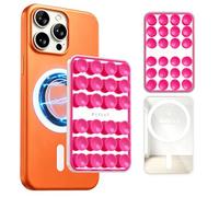 Anteel Magnetic Suction Cup Phone Case Mount with Built-in Mirror, Magnetic Back with Additional Mirror Effect, Thickened and Enhanced Suction Power Sticky Phone Grip, 2.56" x 3.94" (Rose)