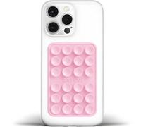 Anteel Medium-Sized Silicone Suction Phone Case Adhesive Mount, Enhanced Suction Power and Upgraded Thickened Sticky Phone Grip, Durable, Hands-Free Sticky Phone Holder, 2.28"x3.46" (Light Pink)