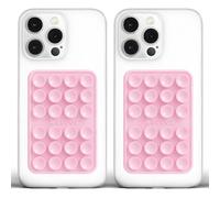 Anteel Medium-Sized Silicone Suction Phone Case Adhesive Mount, Enhanced Suction Power and Upgraded Thickened Sticky Phone Grip, Durable, Hands-Free Sticky Phone Holder, 2.28"x3.46" (LPK&LPK)