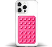 Anteel Medium-Sized Silicone Suction Phone Case Adhesive Mount, Enhanced Suction Power and Upgraded Thickened Sticky Phone Grip, Durable, Hands-Free Sticky Phone Holder, 2.28"x3.46" (Rose)