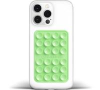 Anteel Medium-Sized Silicone Suction Phone Case Adhesive Mount, Enhanced Suction Power and Upgraded Thickened Sticky Phone Grip, Durable, Hands-Free Sticky Phone Holder, 2.28"x3.46" (Light Green)