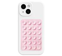 Anteel Silicone Suction Phone Case Mount, Silicon Adhesive Suction Cup Phone Mount, Non Slip Sticky Phone Grip for Cellphone, Strong Grip Holder for Selfies and Videos (Light Pink)