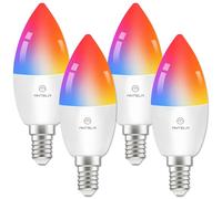 ANTELA Smart Bulb E14 Alexa Light Bulb C37 LED Dimmable Bulb RGB 16 Million Colors 2700-6500K, Smart Life APP Control, Voice Control, Compatible with Alexa, Google Home, 4PCS