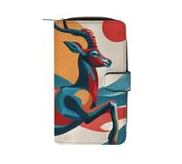 Antelope Abstract Aesthetics Long Purses for Women Leather Card Holder Mens Wallet Coin Purse