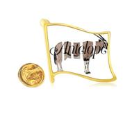 Antelope Body Segregation Assemblage Golden Metal Flag Lapel Pin Badge