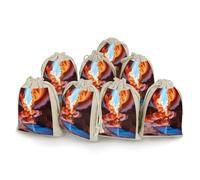 Antelope Canyon Bunches Pocket Cotton And Hemp with Drawstring 8 Pieces Reusable Gift Bags Jewelry Pouch for Wedding DIY Craft Party (4.9 X 6.7 Inch)