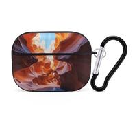 Antelope Canyon for Airpod Pro Case Cover Hard Shell Full Drop Protection Cover with Keychain Compatible with AirPod Pro 2nd/1st Generation, Front LED Visible,Black