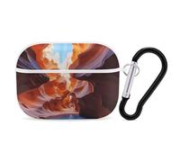 Antelope Canyon for Airpod Pro Case Cover Hard Shell Full Drop Protection Cover with Keychain Compatible with AirPod Pro 2nd/1st Generation, Front LED Visible,White