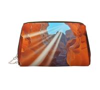 Antelope Canyon Leather Makeup Bag, Large-Capacity Travel Storage Bag, Dual-Purpose Toiletries and Makeup Bag