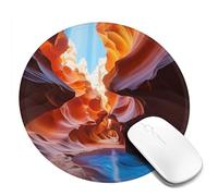 Antelope Canyon Mouse Pad Waterproof Gaming Mousepad with Non-Slip Rubber Base Round Computer Mouse Mat for Office Latop Mousepads Washable Cloth Desk Pad 8 x 8 in
