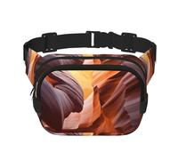Antelope Canyon Square Double-Layer Waist Bag with All-Over Print,Durable Twill Fabric, Multi-Pocket Fanny Pack for Outdoor Sports Travel
