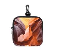 Antelope Canyon Square Zipper Pouch with All-Over Print,Waterproof Small Organizer Bag, Lightweight Durable for Coins,Cards, Keys for Travel Daily Use