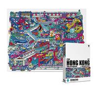 Antelope - Cyber City Hong Kong Metropolitan Puzzle Dragon Buddha Puzzle - 1000 Pieces High Resolution, Matte Finish, Smooth Edging, No Dust Cyberpunk Techno Puzzle