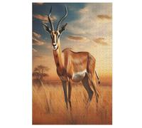 Antelope Jigsaw Puzzles for Adults & Kids 1000 Piece Wooden Puzzle Precise Interlocking Educational Game Challenge Toy 78×53cm