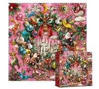 Antelope Puzzle Christmas Jigsaw Puzzle 1000 Pieces for Adults - Wreath of Jingle Holiday Winter Scene, Fun Family Christmas Puzzle Gift