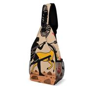 Antelope Totem Sling Bag Small Crossbody Bags with Adjustable Strap Durable Chest Bag for Hiking Travel