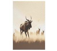 Antelope Wooden Jigsaw Puzzles for Adults 1000 Piece Puzzle for Kids & Teens, Fun Educational Games for Family Game Night 78×53cm