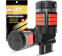 ANTEMOON 3157 P27/7W T25 LED Bulbs Canbus Error Free Super Bright 5000LM Brilliant Red 12V 24V 3057 3156 Car Replacement Bulb for Backup Reverse Parking DRL Tail Brake Turn Signal Light, Pack of 2