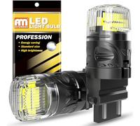 ANTEMOON 3157 P27/7W T25 LED Bulbs Super Bright 2800LM 12V 6000K White 3057 3156 Replacement Bulb Canbus Error Free for Backup Reverse Light, DRL Brake Light, Tail Light, Turn Signal Light, Pack of 2