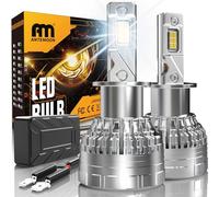 ANTEMOON H3 LED Headlight Bulbs, 110W 30000LM 800% Brightness 6500K Cool White H3 Headlight Bulbs with Fan 12V 24V Halogen Replacement Conversion Kit IP68 Waterproof, Pack of 2