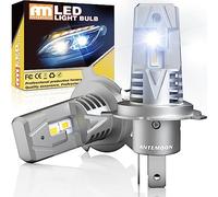 ANTEMOON H4 LED Headlight Bulb, 90W 18000LM Super Bright 6000K White H4 Headlight Bulb Mini Size 12V 24V Car Conversion Kit Halogen Replacement with Fan CSP Chips Plug and Play, Pack of 2